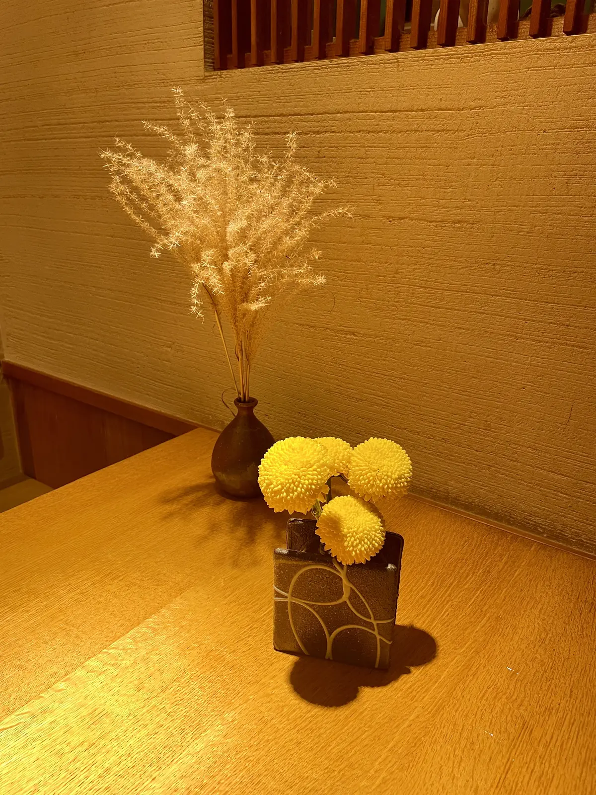 ススキとポンポン菊