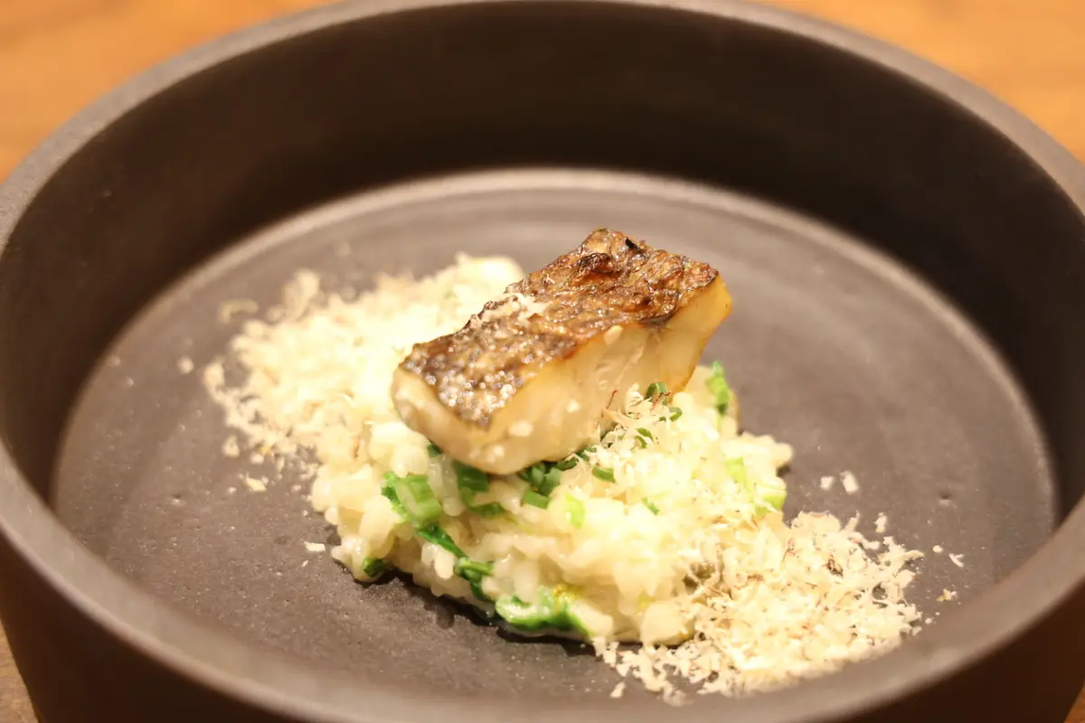 白身魚のリゾット