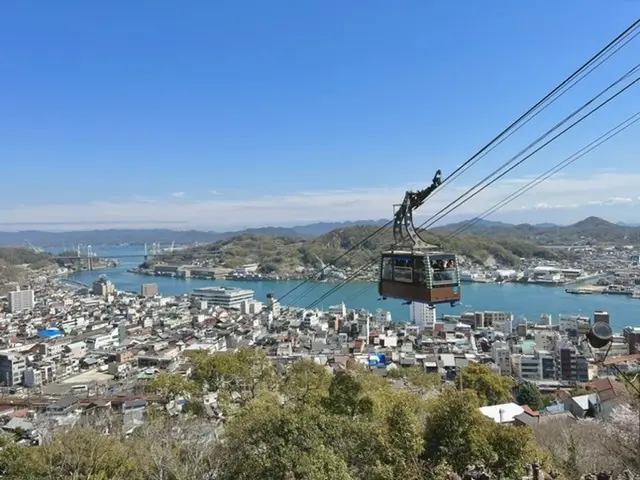 千光寺からの景色とロープウェイ