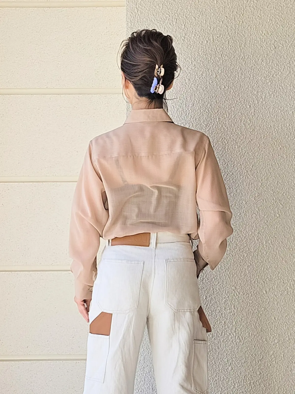 【春コーデ】透け感シアーシャツを着回し　の画像_2