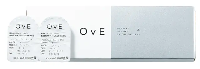キャッチライトレンズ OvE 3 10枚入り ￥1,480／ANW