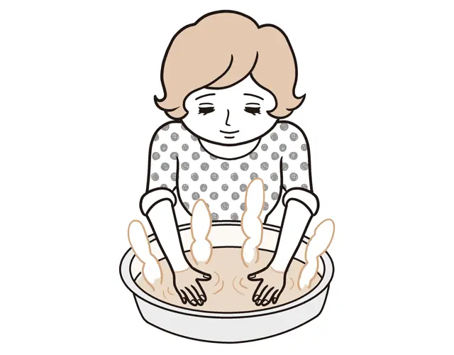 手指の不調セルフケア　手温浴