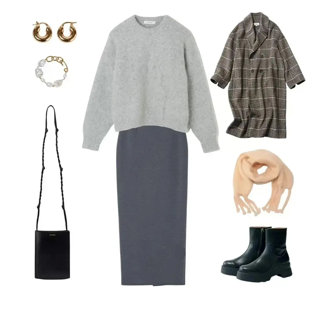 トラディショナルなチェック柄コートで魅せるマニッシュスタイル