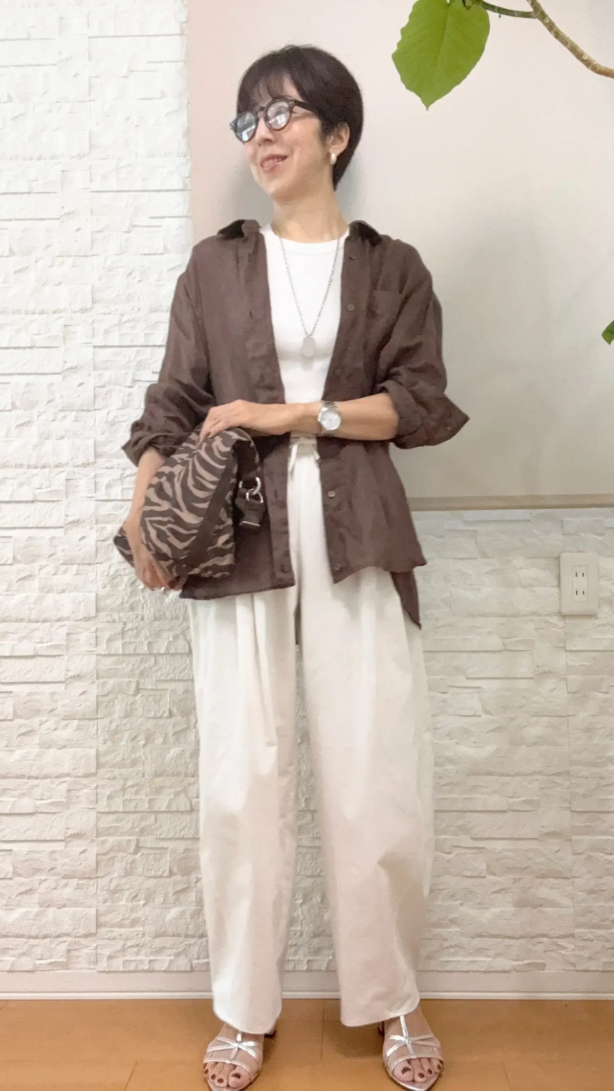 50代立秋GUプチプラパンツ着回しコーデの画像_1