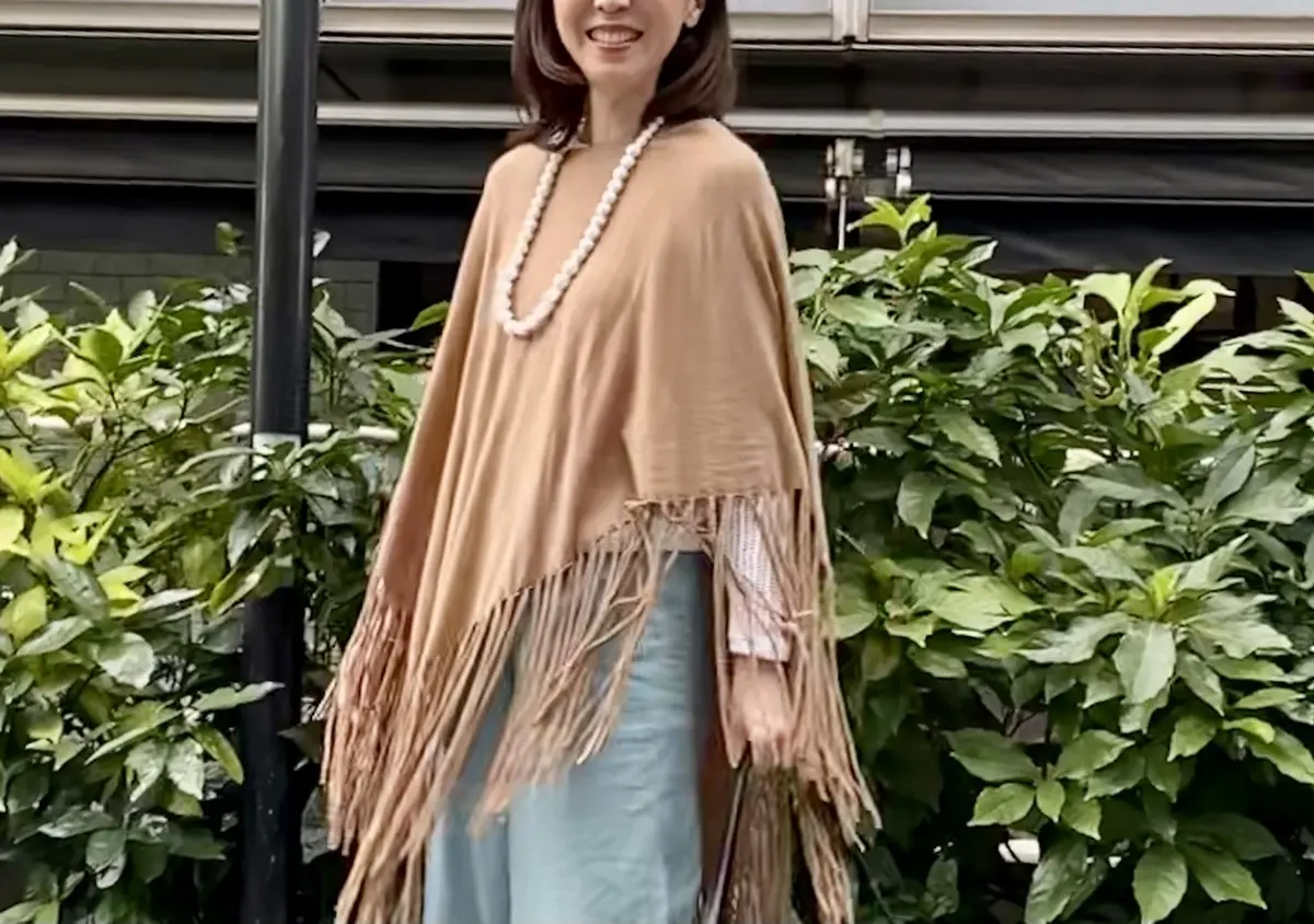 フリンジポンチョ