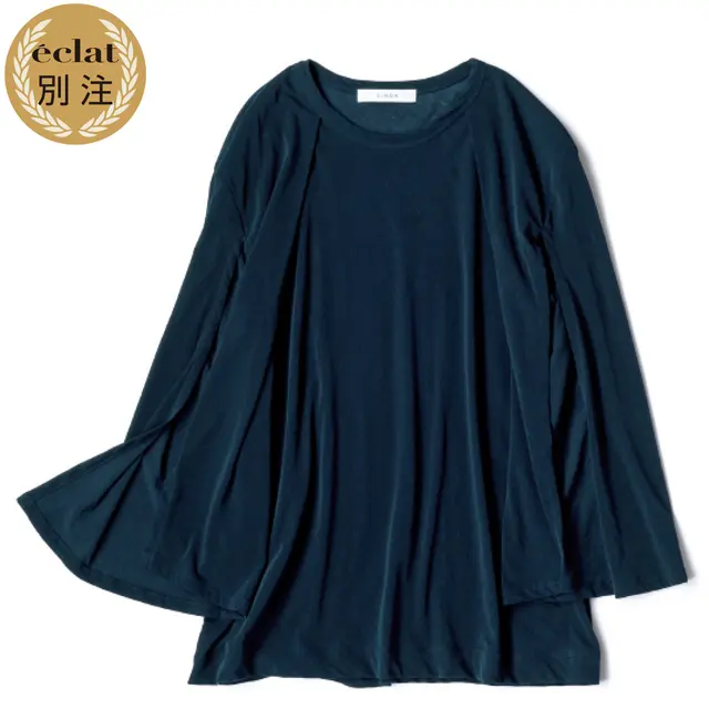 チノ×エクラ 袖スリット半袖トップス