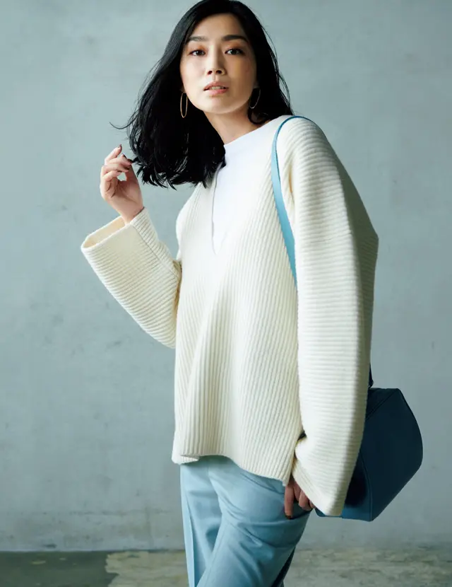 YLÈVE（イレーヴ）の両あぜ編みニット