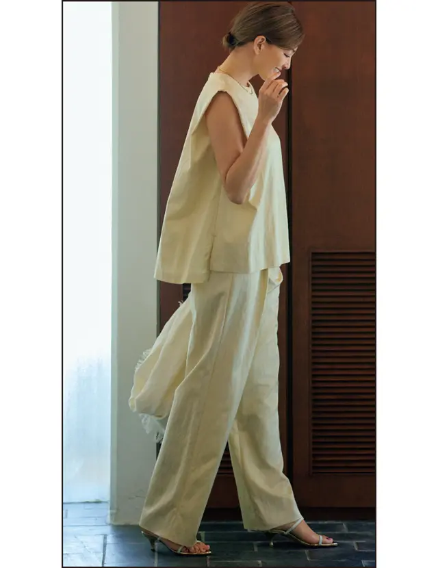 夏の日射しに着映えるきれい色をセットアップで