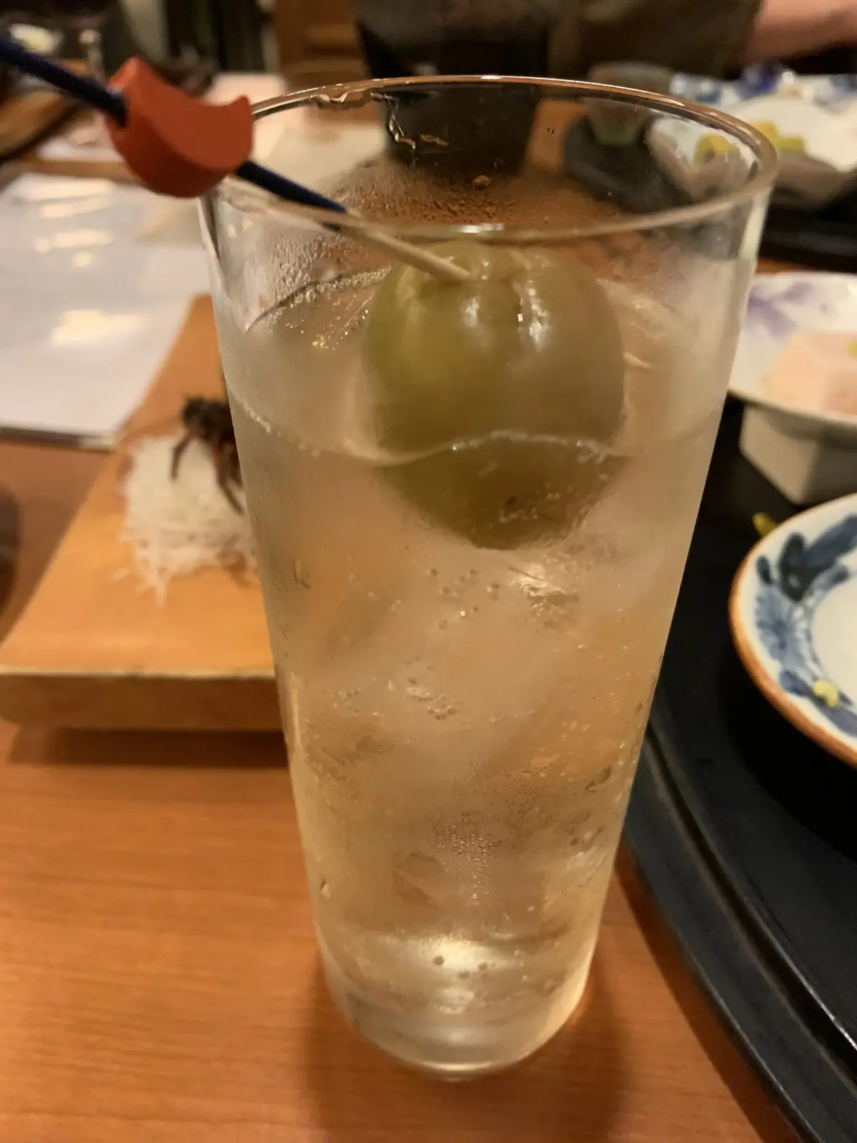 自家製梅干しを使った梅酒のソーダ割