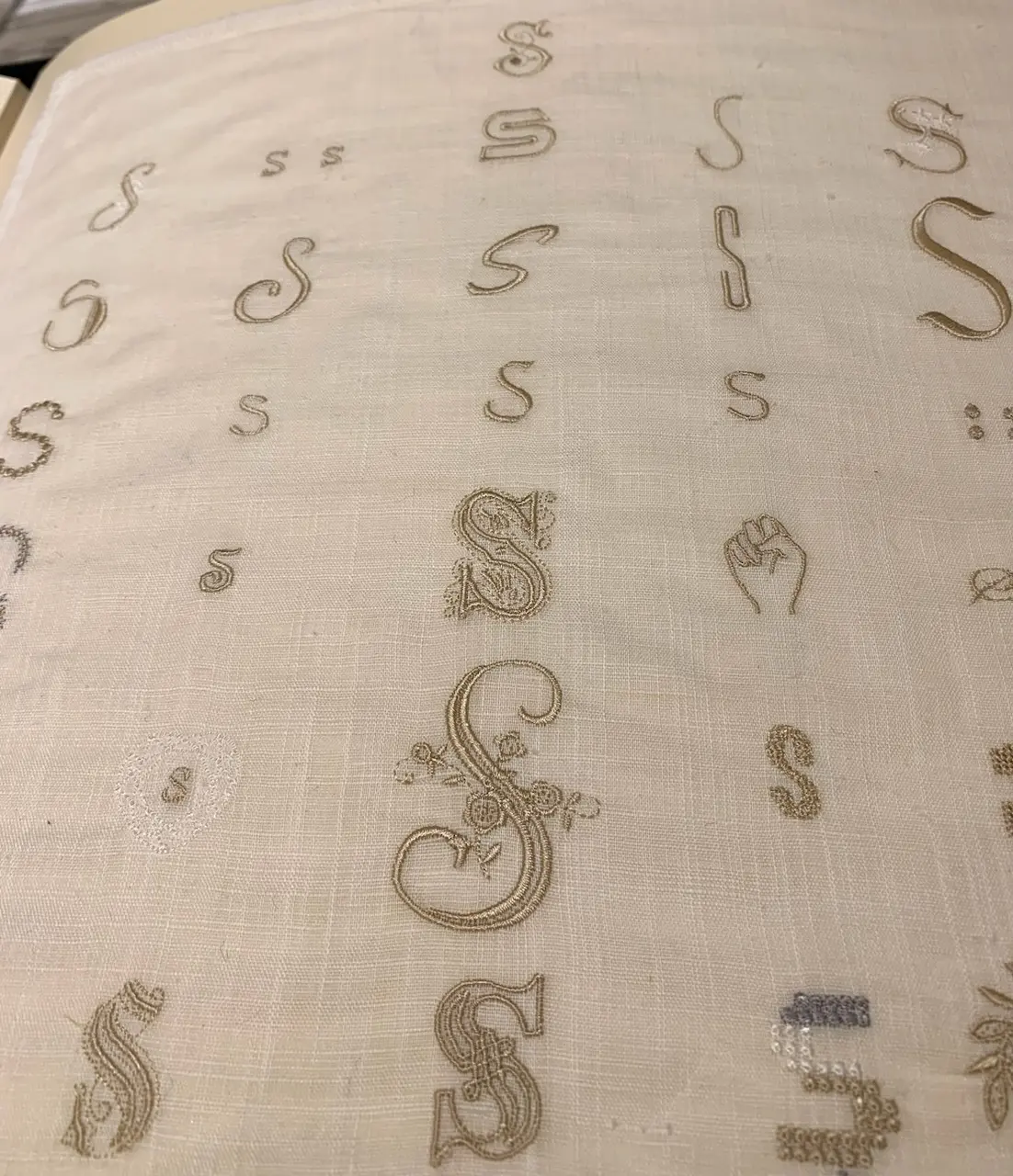 イニシャルに使うの字体の見本