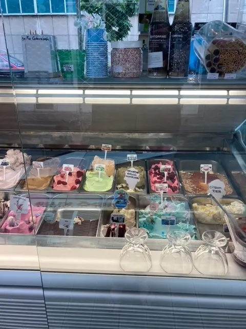 寒くてもお構いなし　アイスクリーム屋さんへ　チョコミント