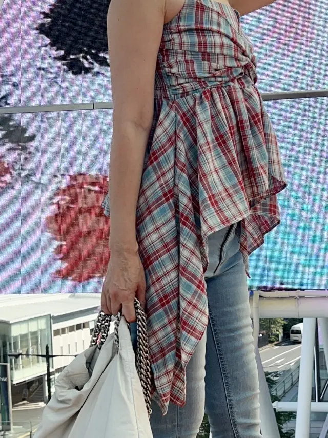 秋冬トレンドのチェック柄を主役にデニムでの画像_2