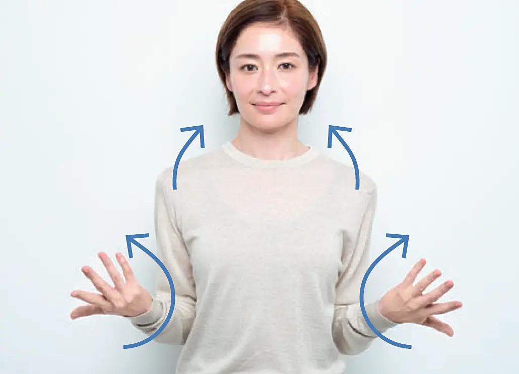 エイジングデザイナー 村木宏衣さん 四方八方耳ほぐし　アイケア　ストレッチ　STEP１