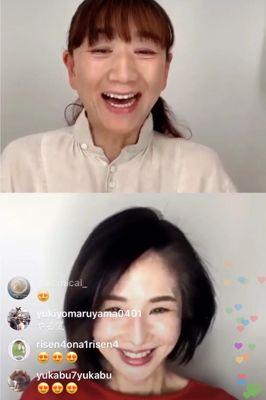 インスタライブの様子は