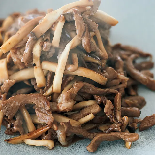 エリンギと豚ヒレ肉炒め