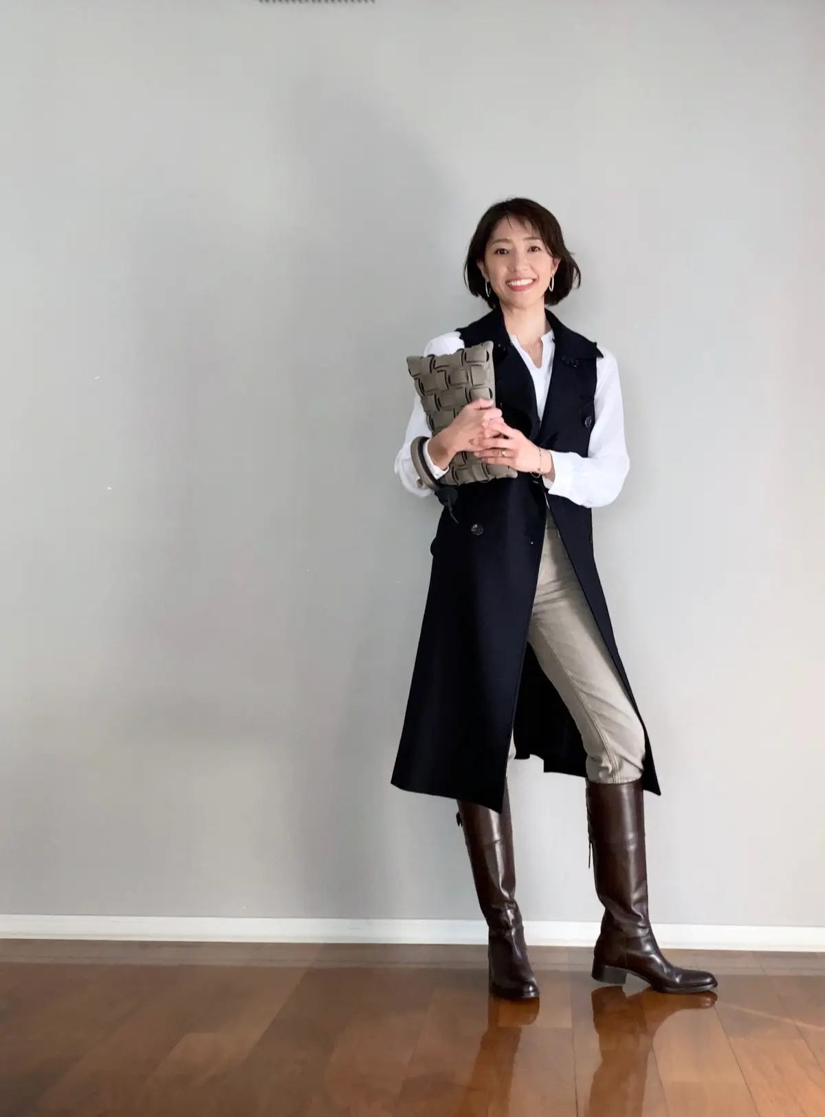 黒のロングジレ・ファーなし①