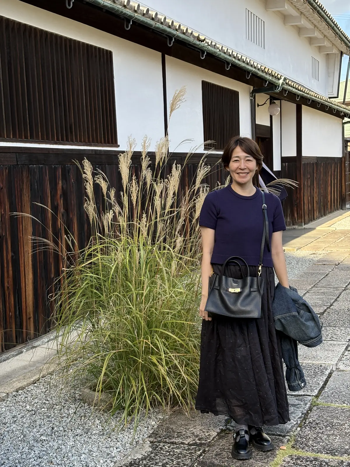 ZARAのパープルセーターとGジャンで奈の画像_1