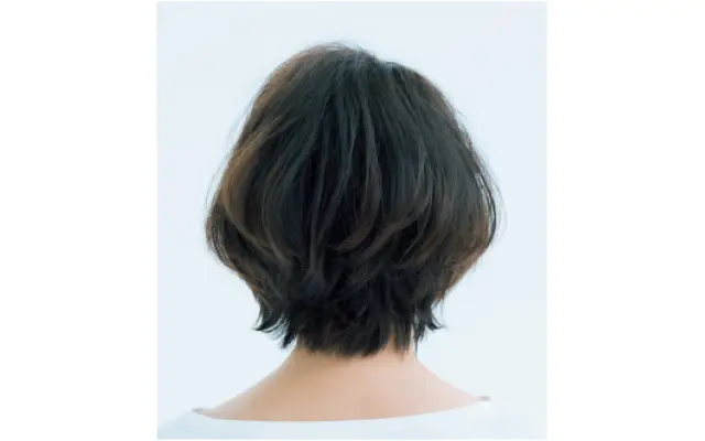 メリハリ丸みショートボブのバック