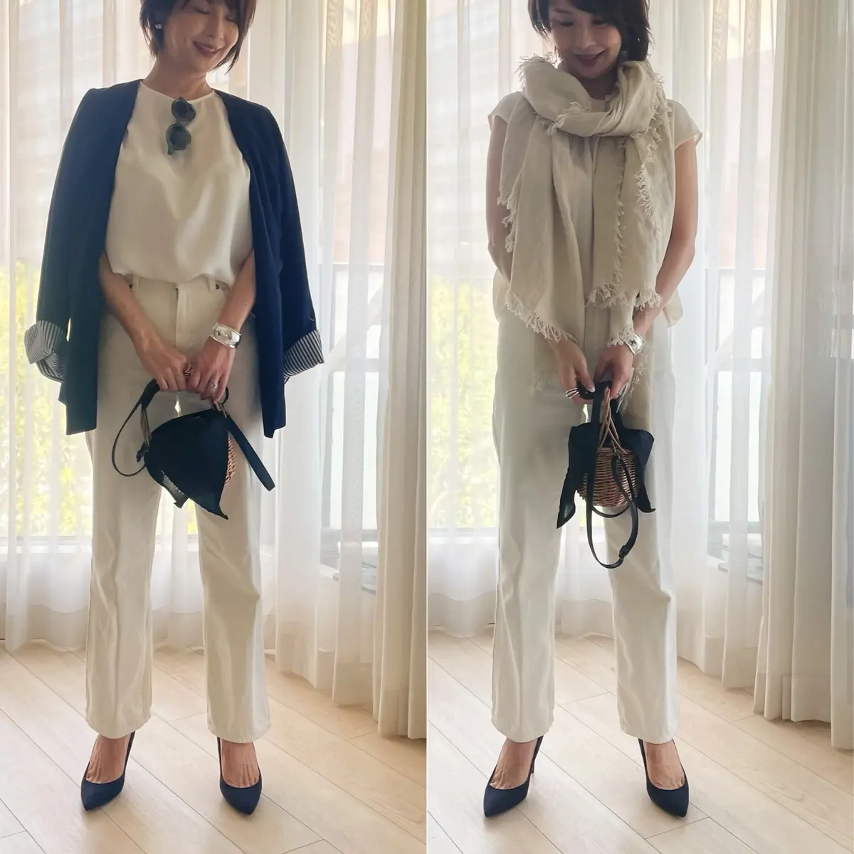 ホワイト　デニム