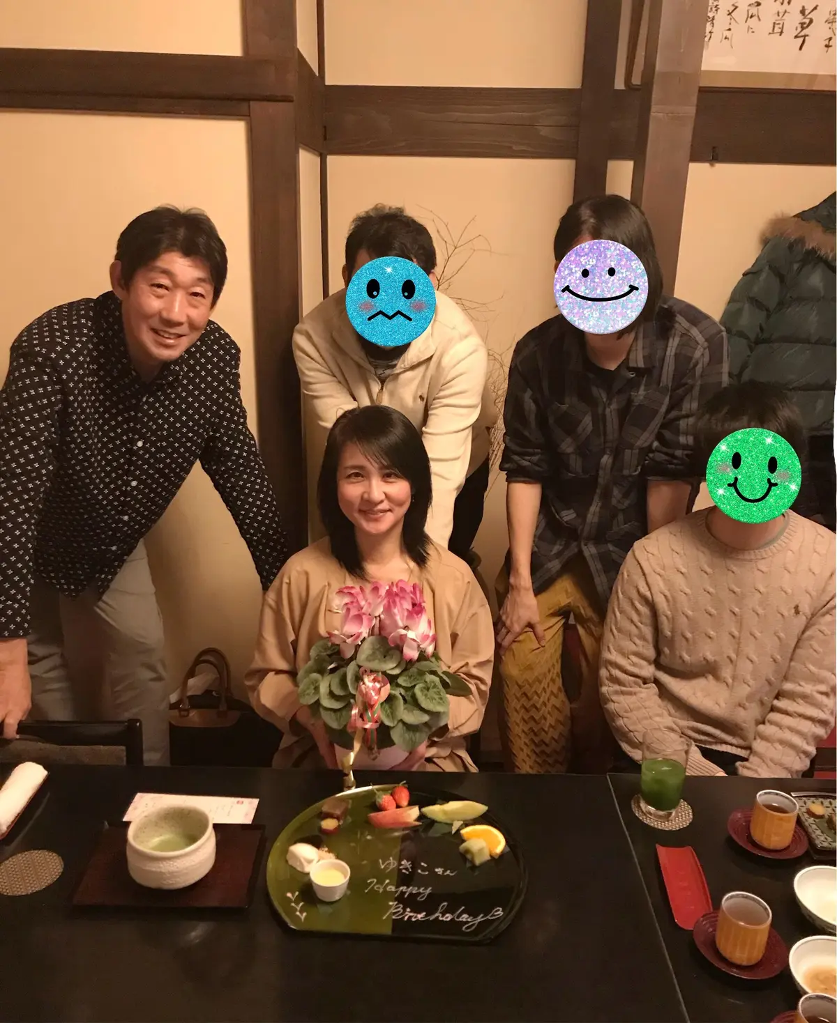 家族５人で記念写真