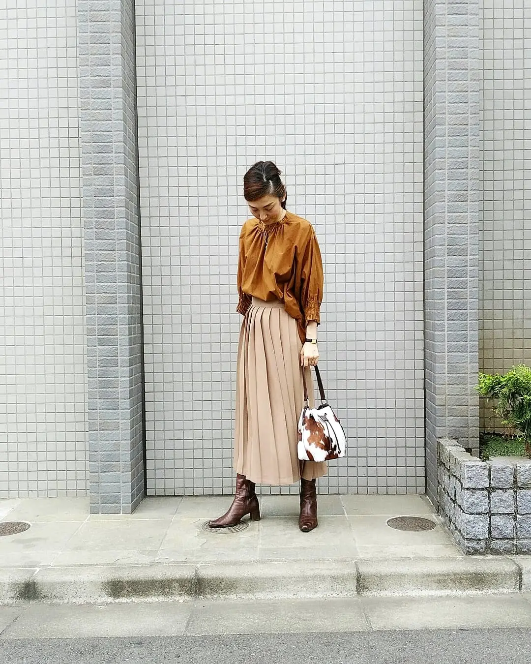 ワイドプリーツで暖ブラウン３パターンの画像_2