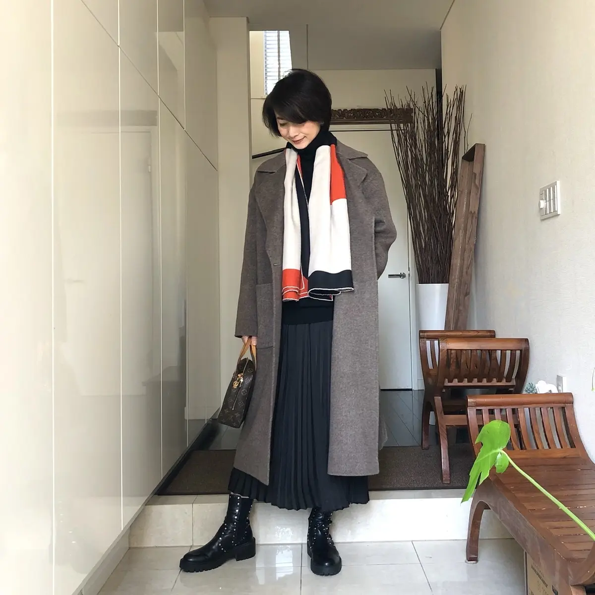 ココアミックスカラーのロングコートの画像_4