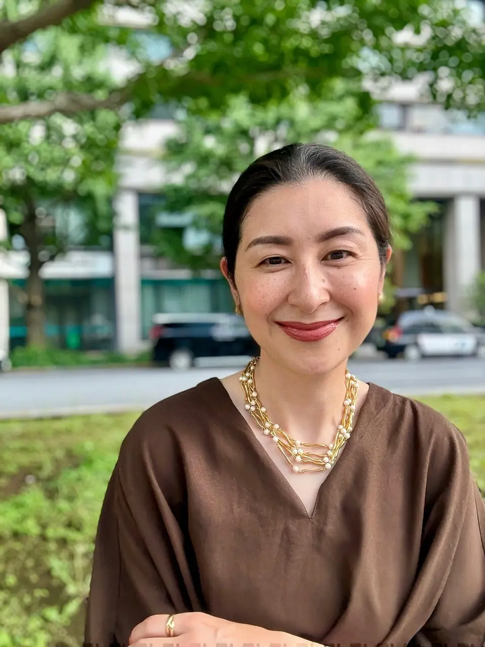 愛用リップ ルージュ･ジバンシイ･ベルベット No.15を塗ったエクラ華組松ヶ崎由紀子さん