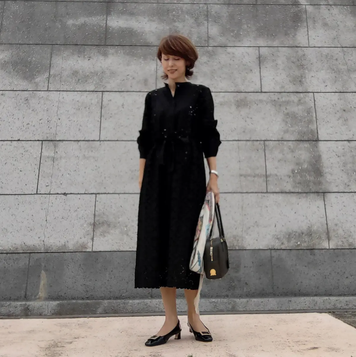 ワンピース　カジュアル　カットソ－地　綿　麻　コットン　リネン　キレイ目