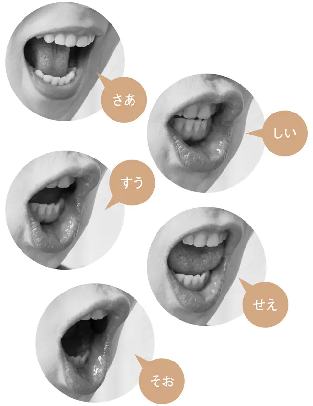 顔を逆三角形にしながら、50音の苦手な行をいう