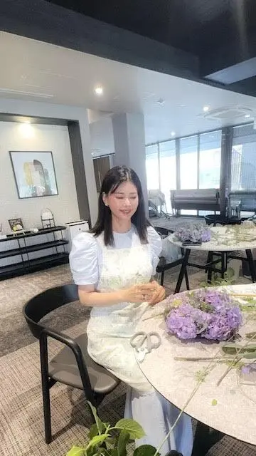 紫陽花のリースフラワーレッスン