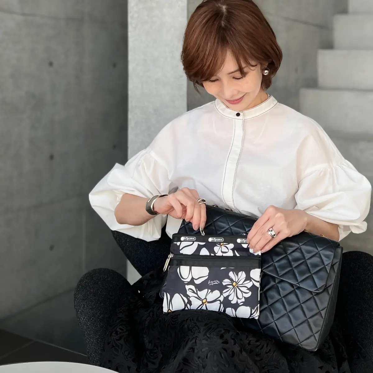 おしゃれな50代が愛用中！レスポートサック × エクラ「大人の花柄ポーチ」