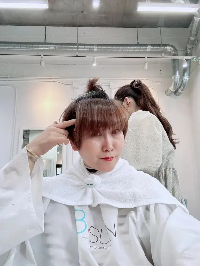 前髪ストレートパーマ　アフター１