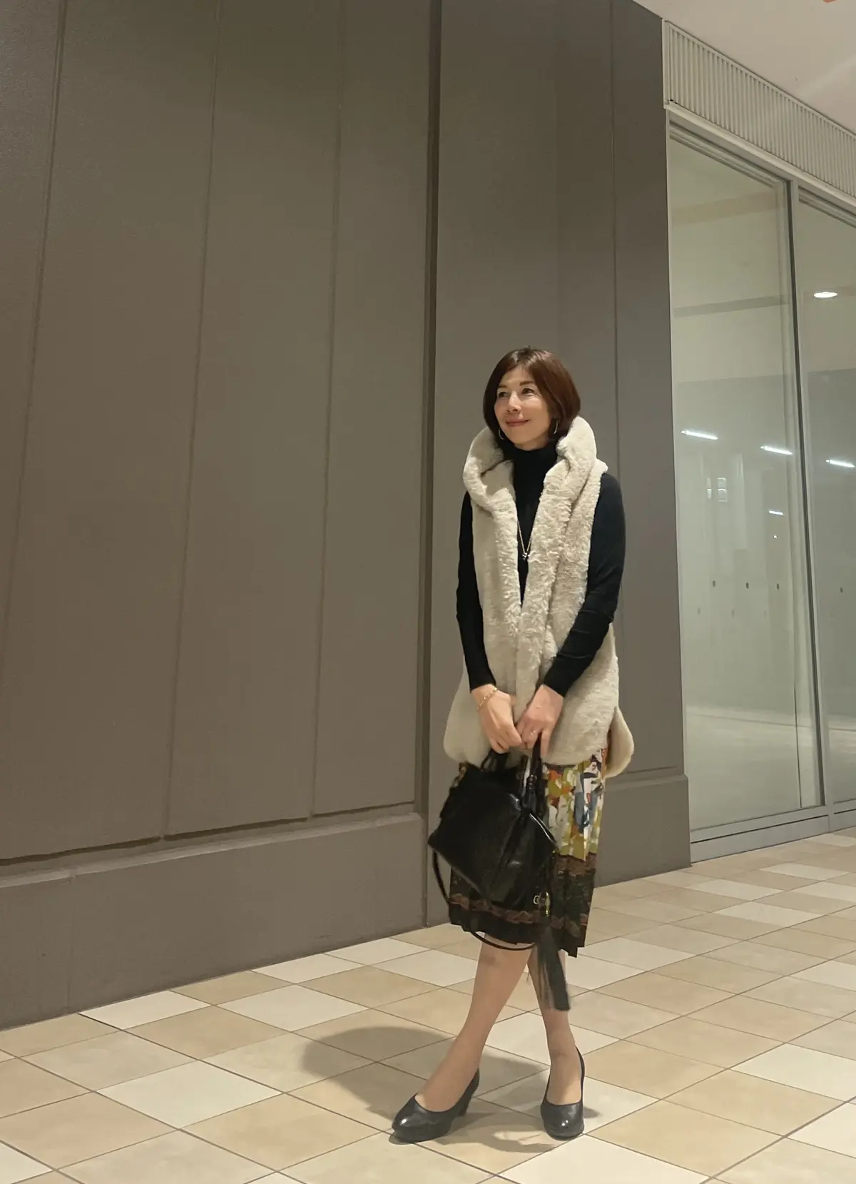 使えるZARAのニットとスカーフ柄のスカの画像_2