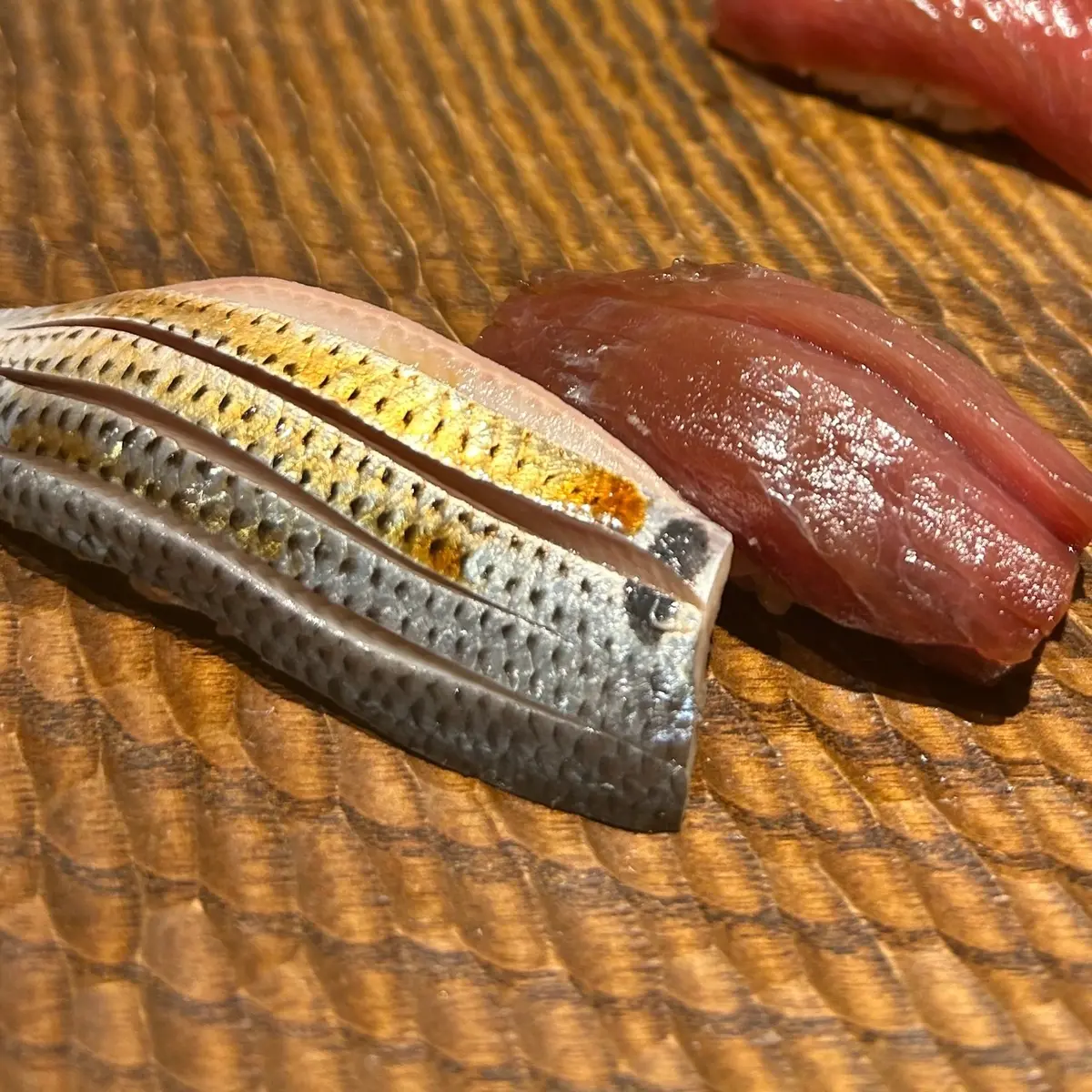 コハダ握り　本鮪赤身漬け握り