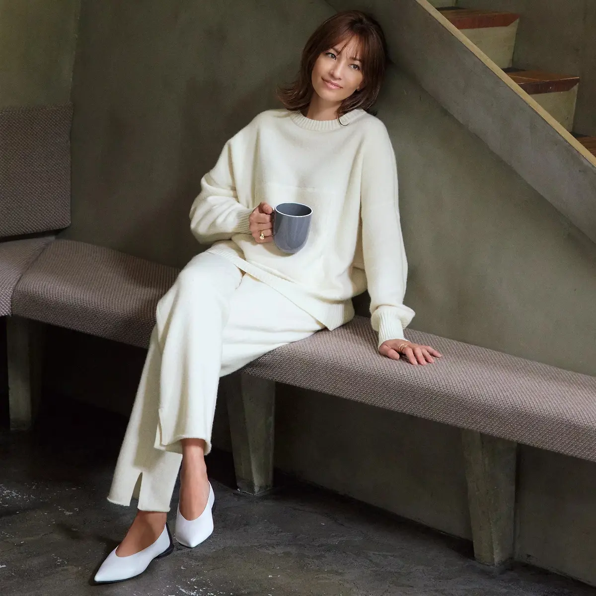 PROTAGONISTA カシミヤ混ポケットつきニット、カシミヤ混ニットパンツ