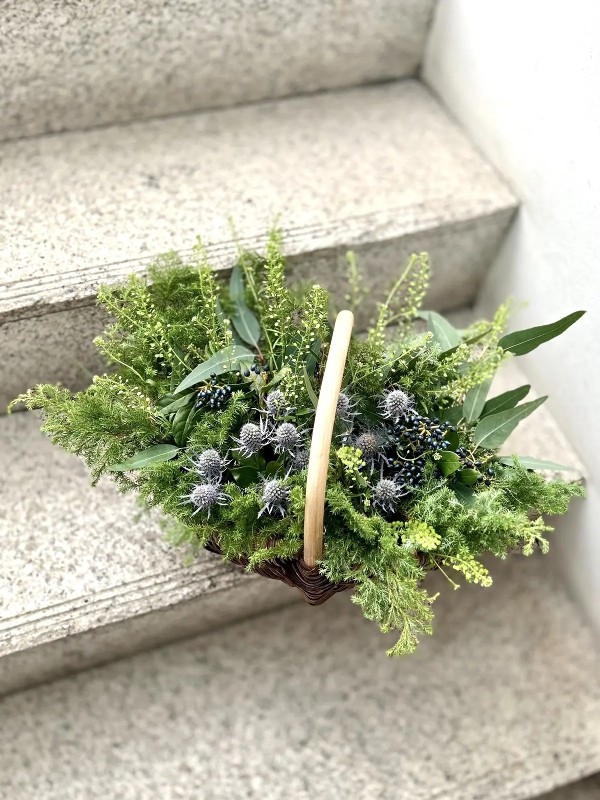 Found MUJI 青山の階段で完成したグリーンを上から撮影