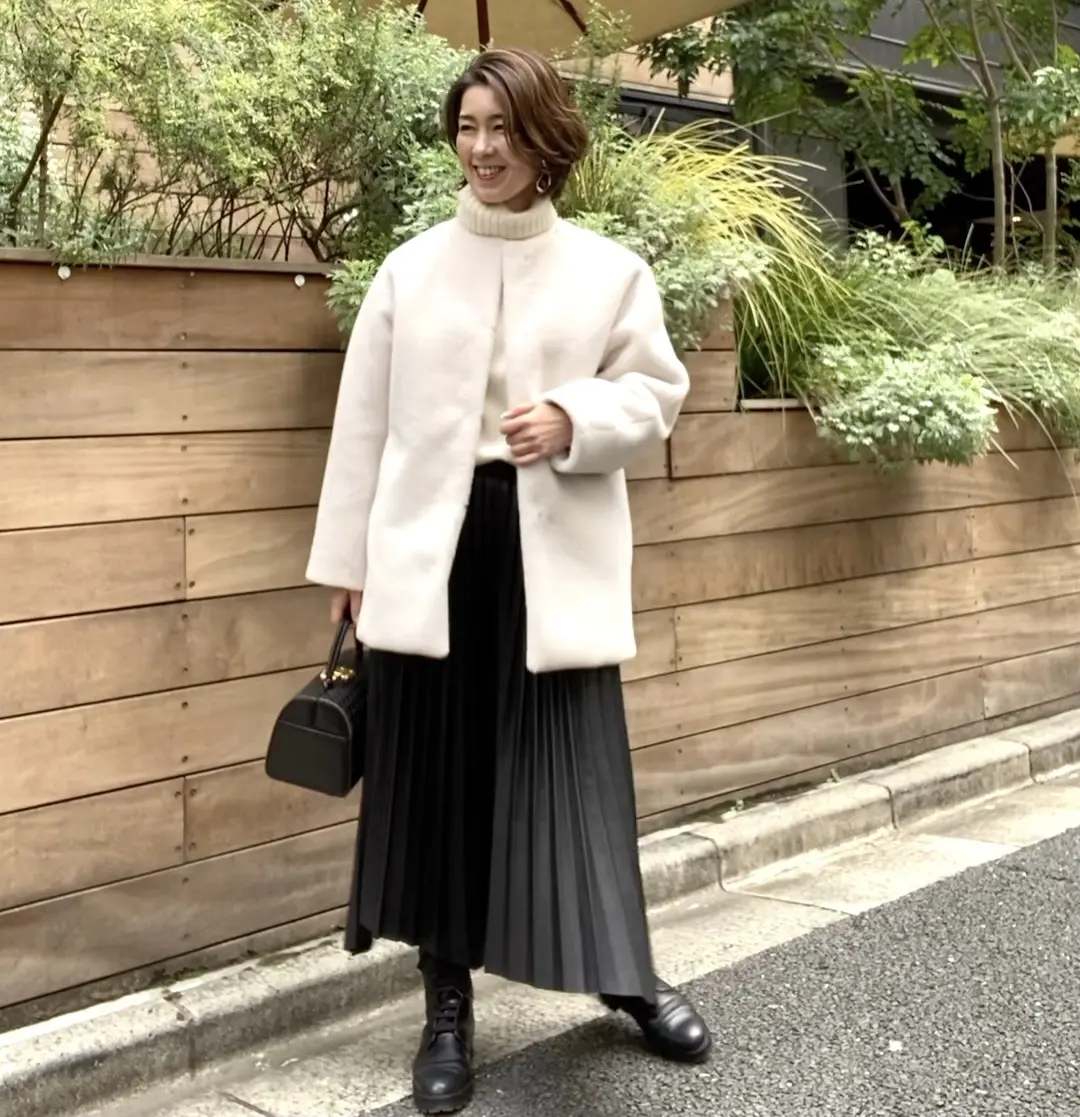 ZARAエコレザースカートで神社参拝の画像_5