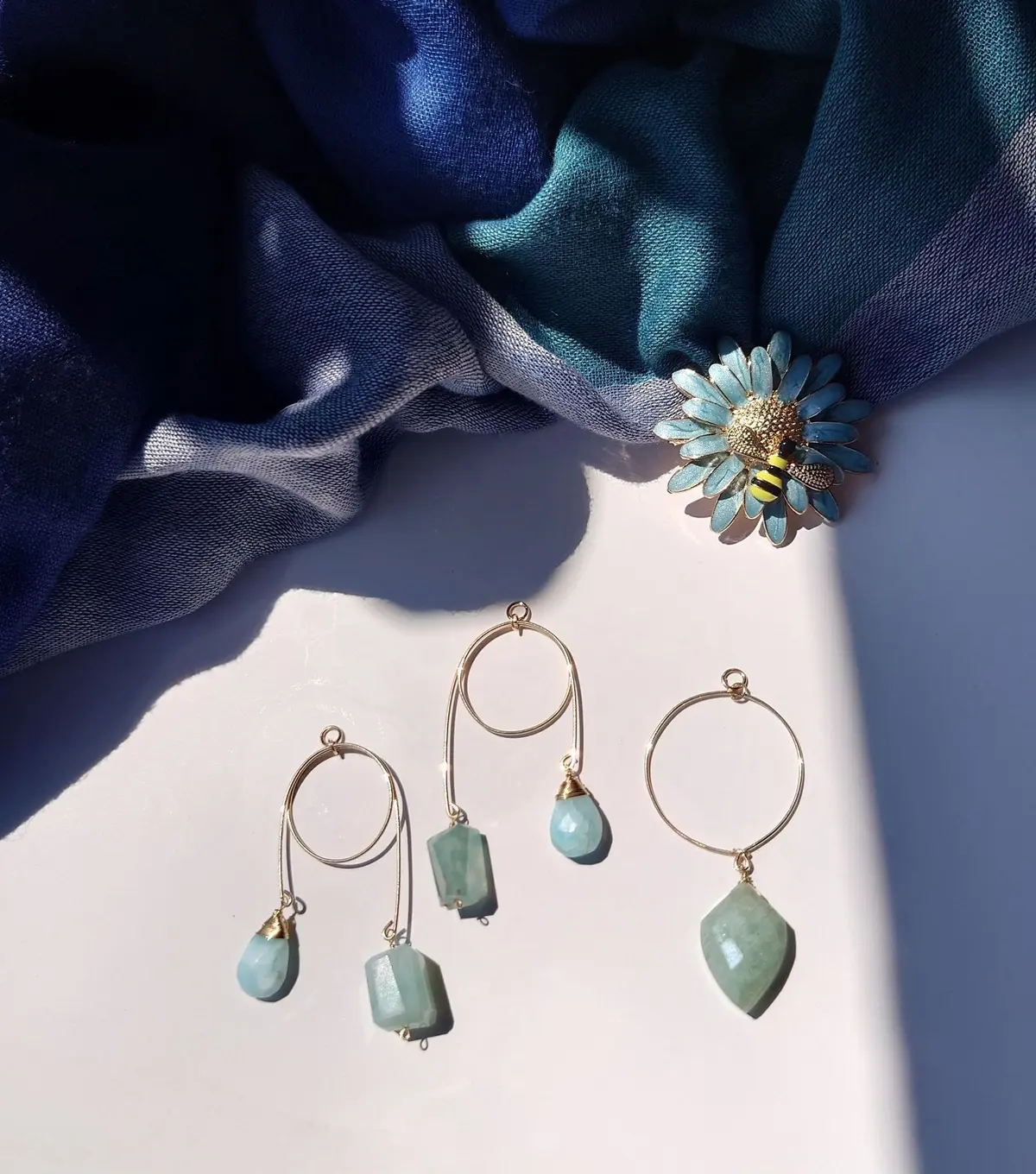 ラリマー＆アクアプレーズ、アマゾナイトのチャーム