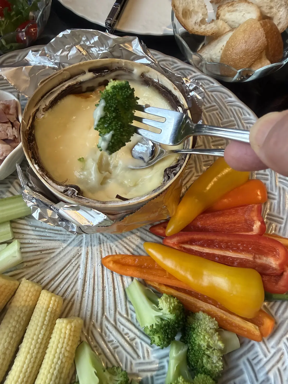 野菜をディップ