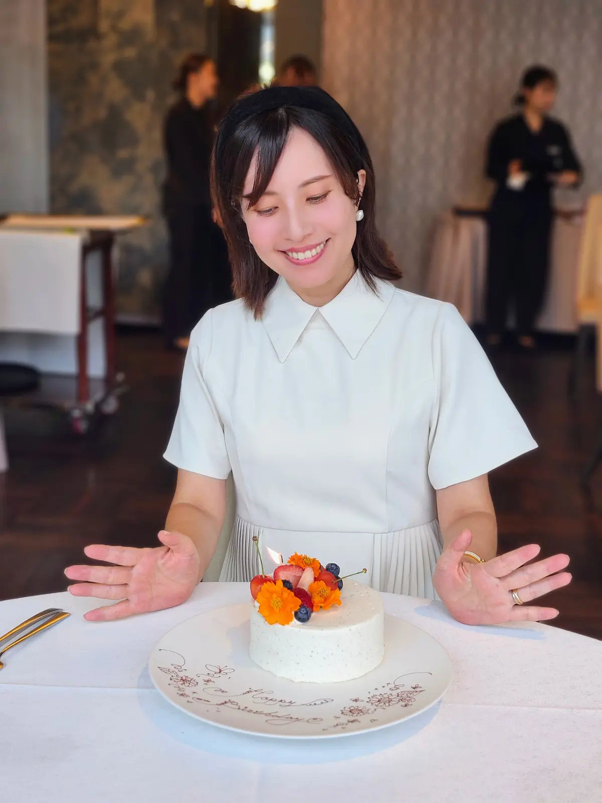 銀座ランチ、フレンチ、お誕生日会、バースデーケーキ、THE GRAND 47、40代ファッション、GINZA SIX、ギンザシックス