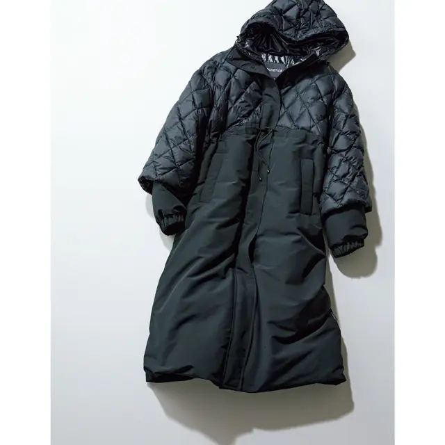キルト＆ダウンのコンビデザインが新鮮なコート