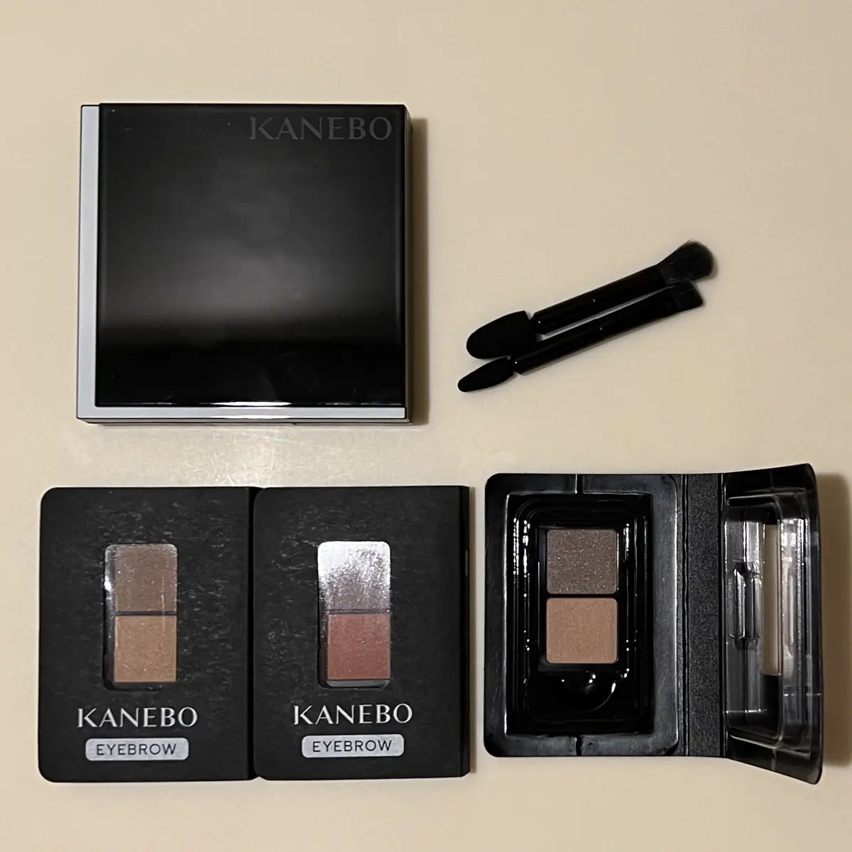 カネボウ　アイブロウデュオ　カスタムコンパクトR　ブラシ＆チップセット