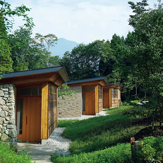 石や木を用いたスイートヴィラ