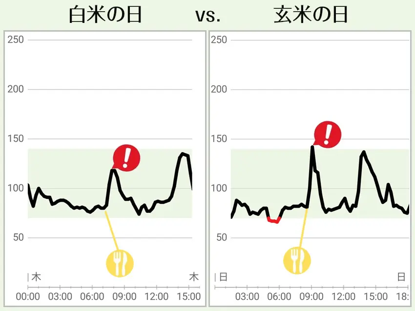 OurAge×Webエクラ　白米の日 VS. 玄米の日　血糖値の変動を見ていきます-2