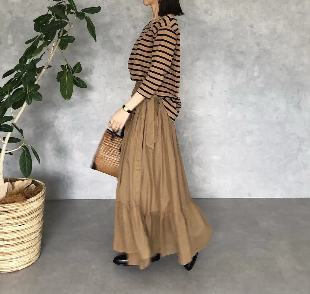 大人の秋色ボーダーコーデ★２styleの画像_7