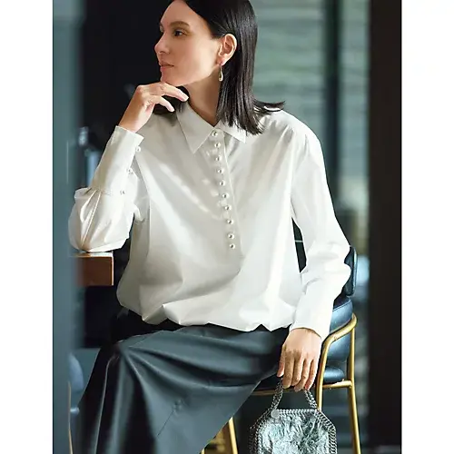 CINOH×eclat 【別注】パールボタンシャツ ￥48,400