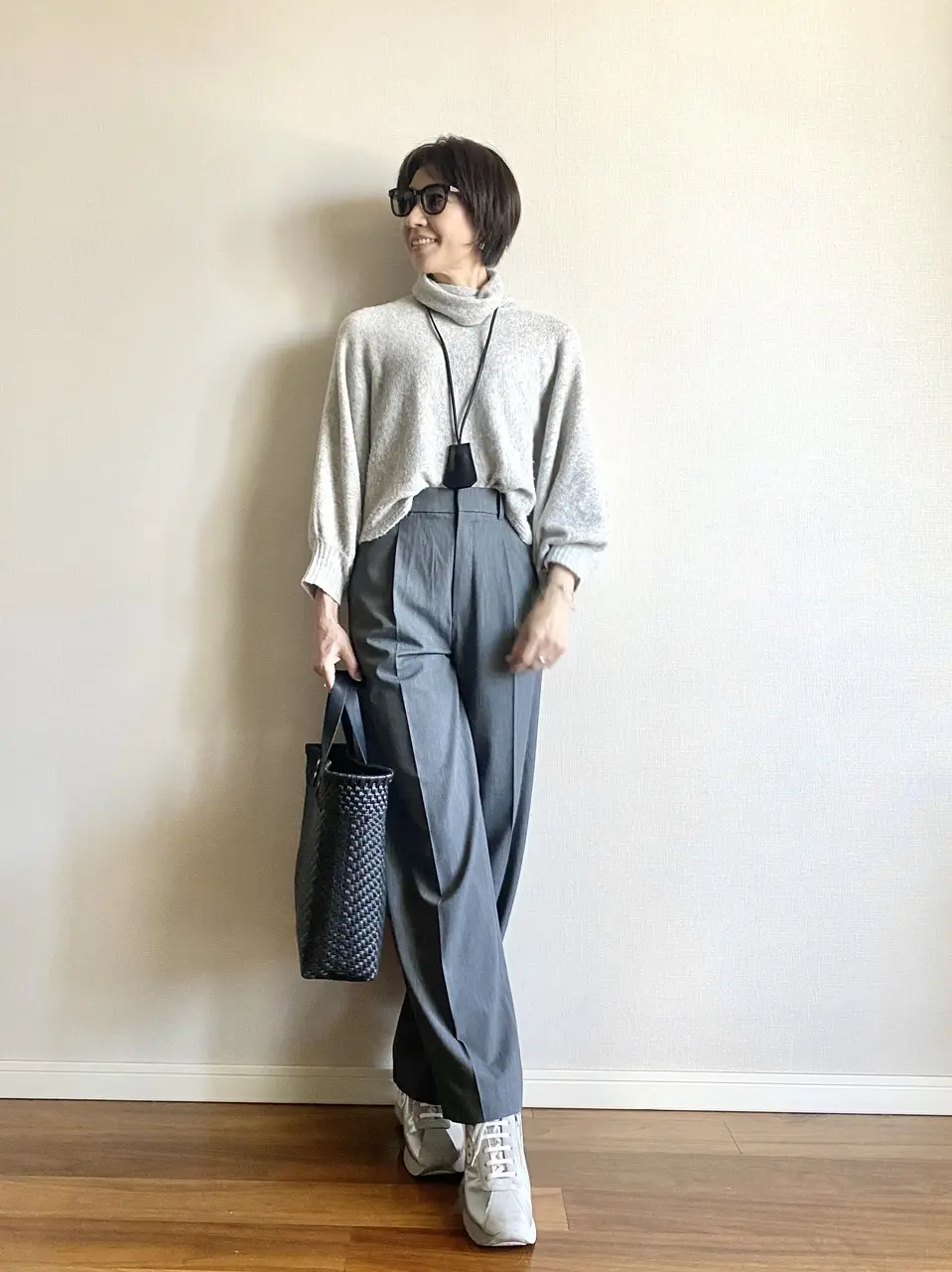 ユニクロタックパンツコーデ①