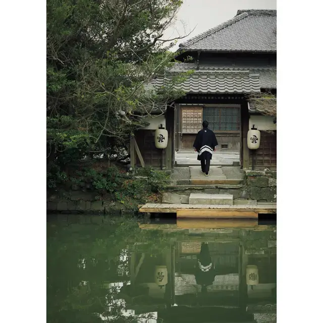 「西洋館」正面の立派な門とは別に、掘割に面して『御花』専用の船着場もある