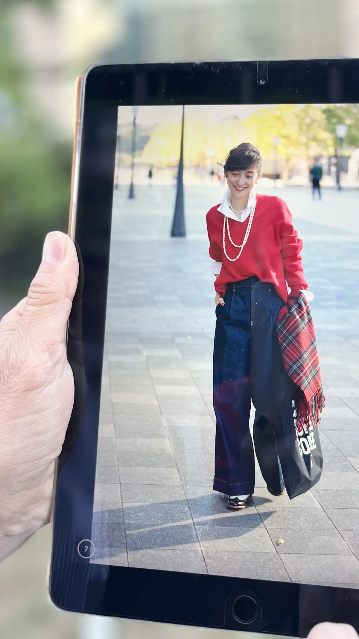 赤とデニムとチェック 冬SNAPの画像_4