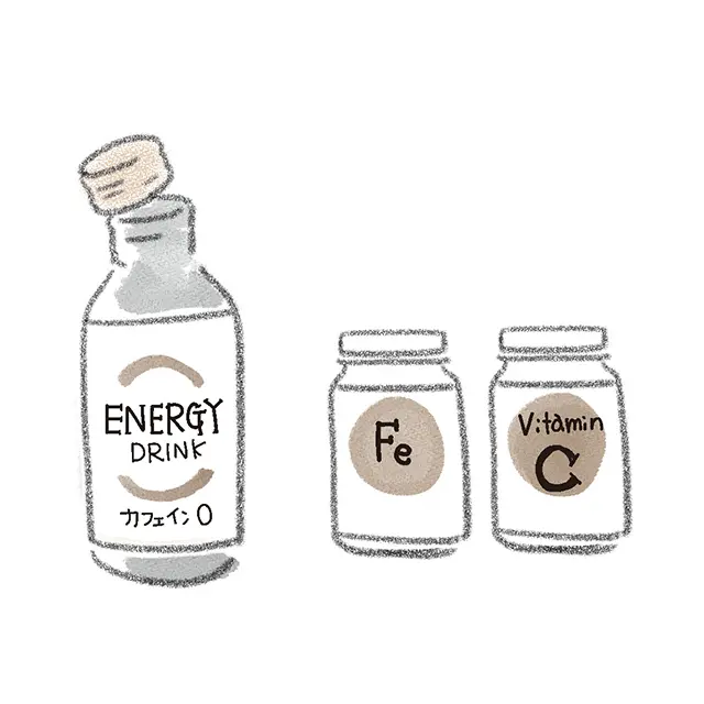 エナジードリンク に頼るときは、カフ ェインレスを選んで。